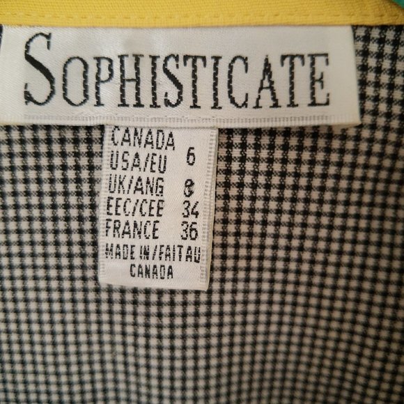 Short Sleeve Cropped Blazer Black and Yellow - Picture 2 of 5